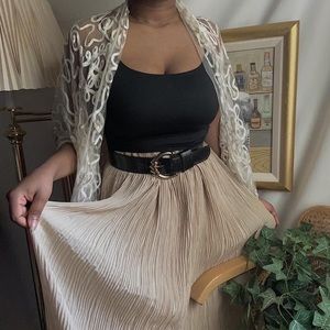 Liz Claiborne Ruffle beige maxi skirt size M